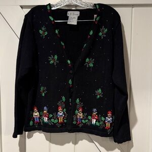 BP Black Cardigan with Festive Embroidery